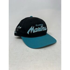 Vintage Sports Specialties Florida Marlins Snapback Hat OSFA Two Tone Script